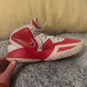 Nike Kyrie Red and White Basketball Sneakers